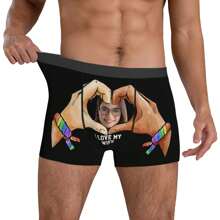 Custom Funny Underwear Personalized For Men Boyfriend Husband Boxer Briefs With Photo Face Valentine's Day Gifts For Him - Black - View 4