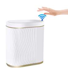 Botes de Basura,Cubo De Basura Automático Con Sensor Para Baño,Cubo de Basura de Plástico,Botes de Basura Inteligente,Cubo de basura inteligente con tapa,para Inodoro,Dormitorio y Sala De Esta - Blanco - Ver 1