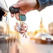 1pc 2d Plane Effect Green Butterfly Fairy Festival Party Decoration, Home Garden Tree Hanging Plaque Sign, Backpack Keychain Pendant Gifts Birthday Graduation