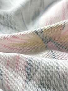 1入組可伸縮沙發坐墊套，印有小喇叭花植物圖案，全季通用 - 彩色 - 查看 9