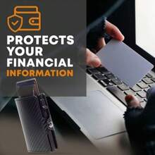 Blocarea pop-up-ului Portofele cool cu design portofel de carbon Compact pentru depozitare sigură Suport card Portofel Suport card de vizită Suport card de credit pentru bărbați Mini portofel Portofel cu card Portofel Rfid