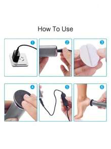Lima eléctrica para pies, removedor eléctrico de callosidades con 60 piezas de papel de lija de recambio, dispositivo eléctrico de pedicura ajustable en velocidad para hombres y mujeres, suaviza pies ásperos y con callosidades - Plateado - Ver 10