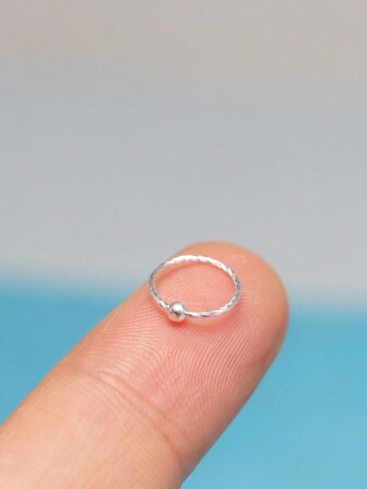 2st 22G Nos Ring Hoop 925 Sterling Silver Septum Ring Clicker Brosk Örhänge Piercing Hoop Helix Tragus Daith Piercing Smycken För Kvinnor