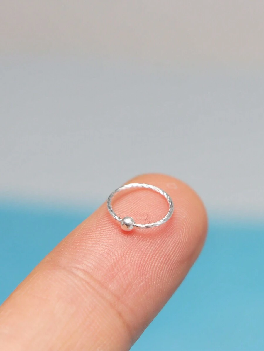 2 件装 22G 鼻环 925 纯银 鼻中隔环 耳软骨耳环 耳轮耳屏耳甲圈 耳洞首饰 女士