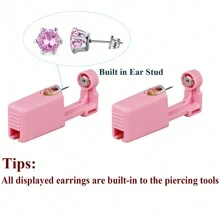 4 Packs Ear Piercing Kit Disposable Ear Piercing Gun Self Ear Piercings Gun Kit Tool With Cubic Zirconia Stud Earrings,At Home Self Ear Piercer Kit - White Or Pink - View 5