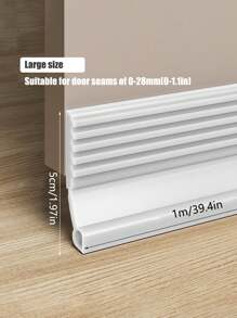 100 cm Forme de goutte d'eau Bande d'étanchéité de joint de porte Bande d'étanchéité de fond de porte sans couture auto-adhésive avec motif anti-dérapant, design d'isolation acoustique pour la porte du bas de la pièce