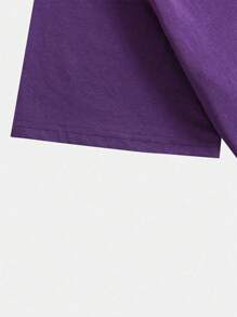 Street Life Camiseta con gráfico de letras para hombres, escuela - Morado Violeta - Ver 5