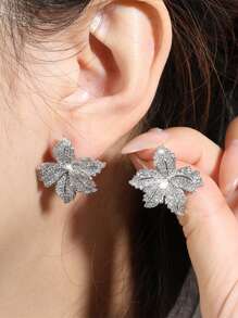 rakol 2 pièces Boucles d'oreilles minimalistes élégantes en feuille de cuivre, convient pour un port quotidien pour femmes