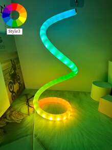 1入現代風格led螺旋桌燈,3級可調光度,usb供電,按鈕開關,臥室裝飾燈 - 黑色 - 查看 19