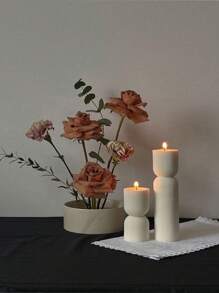 1 pieza de molde de silicona para hacer velas de resina de decoración con diseño de cilindro geométrico de rayas verticales y cristal epóxico, para velas aromáticas DIY