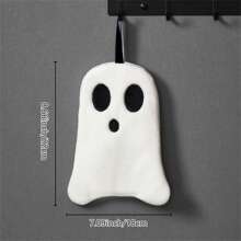 1 pieza Toalla de mano con diseño de mano fantasma, decoración colgante bonita para el baño, toalla suave y absorbente de felpa de coral adecuada para el hogar, la cocina, toalla de té, regalo, decoración de baño