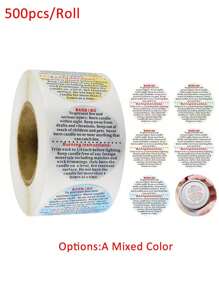 500 piezas Etiquetas de advertencia redondas de 1.5 pulgadas para velas, herramientas DIY para hacer velas - 500 piezas/rollo - Ver 13
