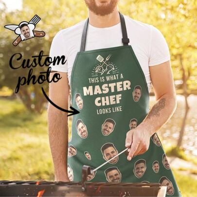 Avental personalizado de 1 peça, avental personalizado para mulheres, homens, futuros pais, avental personalizado com tecido impermeável. Personalize com foto, logotipo, imagem, texto. Avental de chef ideal para mulheres, homens, mães, maridos, namoradas e namorados. Perfeito para o Dia dos Namorados, Dia dos Pais, Dia das Mães, aniversários, casamentos, Natal, presente para ele, presente para ela. Aventais personalizados, conforto fácil.