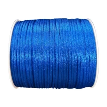 1 Rollo con 100 metros de Cordón Cola De Rata Liso, Ideal Para Accesorios, Decoraciones, Pulseras, Collares, Aretes y Manualidades. Listón Cola de Rata Disponible en 5 colores (Rojo, Azul Rey, Azul Marino, Negro y Blanco). Cuerda para Pulsera DIY de 2mm de grosor. - Azul - Ver 2