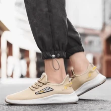 Tenis deportivo para hombre transpirable varios colores gym - Beis - Ver 6