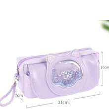 علبة قلم بتصميم دونات كبيرة السعة قابلة للفصل للطلاب في المدارس الابتدائية كوسيلة لتخفيف التوتر، من الضروريات الرجوع للمدرسة، هدية إبداعية للاحتفال باليوم الوطني والميلاد والعيد