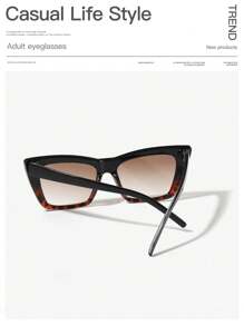 1 pièce Lunettes de mode vintage femme à l'œil de chat en acrylique avec contraste de couleurs, convient pour les sorties, les tenues et les cadeaux de vacances d'été, extérieur, voyage