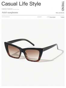 1 pièce Lunettes de mode vintage femme à l'œil de chat en acrylique avec contraste de couleurs, convient pour les sorties, les tenues et les cadeaux de vacances d'été, extérieur, voyage
