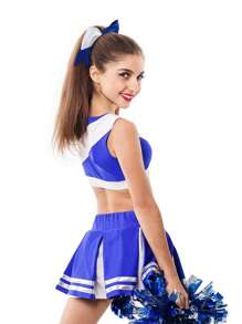2 Packs Girl's School Sports Cheerleading Bow 8 Inch Cheer Hair Bows Large Cheerleading Hair Bows With Ponytail Holder For Teen Girls Softball Cheerleader Outfit Uniform