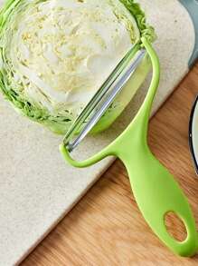 1 pieza, Rallador de repollo de acero inoxidable, Cuchillo pelador de acero inoxidable para jardín de repollo morado y lechuga, triturador con boca ancha, pelador de verduras y frutas multifuncional, utensilio de cocina para uso en exteriores y hogar - Multicolor - Ver 1