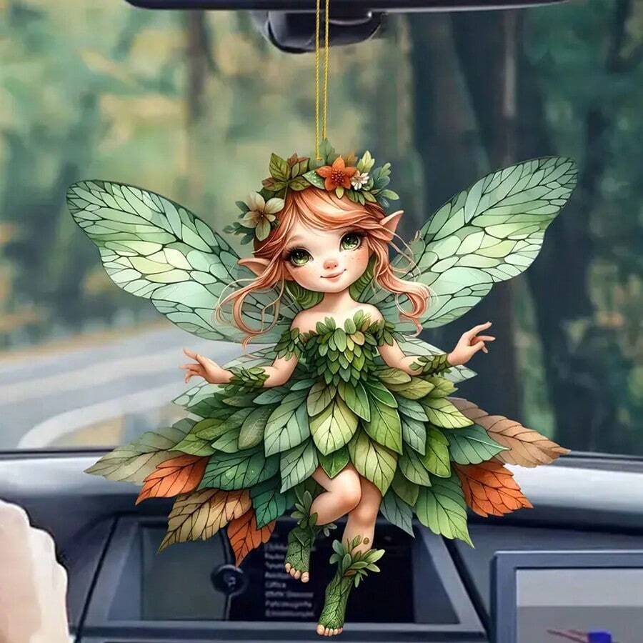 1 件 2D 平面效果绿蝴蝶仙女节日派对装饰、家庭花园树挂牌匾标志、背包钥匙扣吊坠、家居装饰、房间装饰、墙壁装饰 - 彩色 - 查看 1