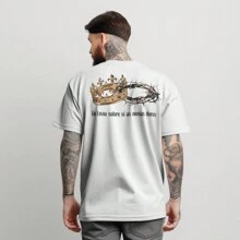 Camiseta Oversized Streetwear Camisa 100%Algodao Religiosa Jesus Cristo Masculina e Feminina - Branco - Visão 1