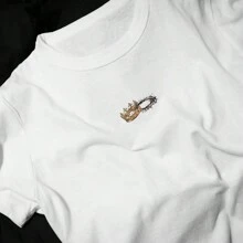 Camiseta Oversized Streetwear Camisa 100%Algodao Religiosa Jesus Cristo Masculina e Feminina - Branco - Visão 2