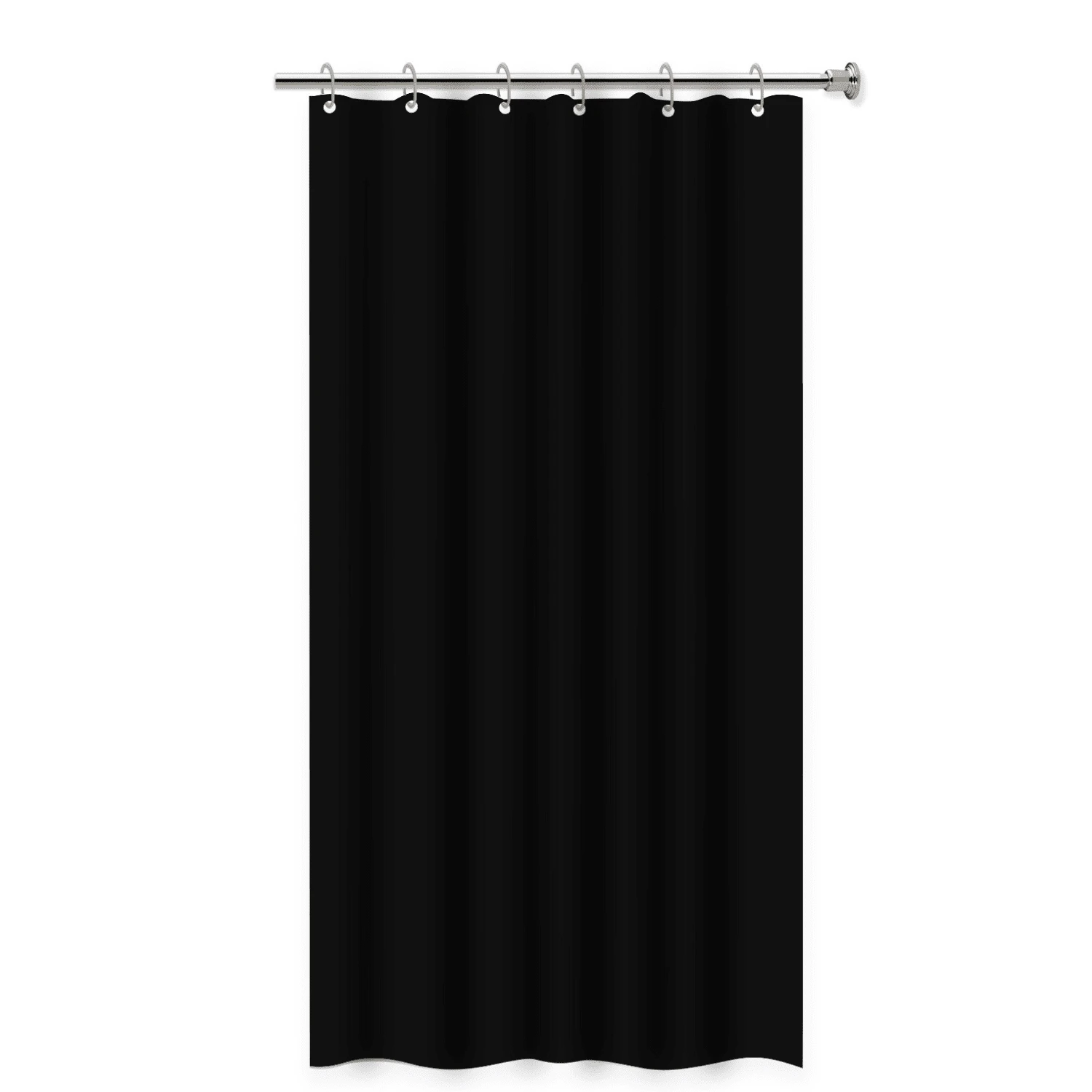 Cortina Box Lisa Com Ganchos Impermeável Antimofo 100% Vinil 1,98x1,38 2 Cores Disponíveis Preto e Branco