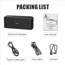 Altavoz Bluetooth inalámbrico portátil subwoofer para exteriores altavoz pequeño nuevo - Negro - Ver 4