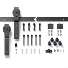 60" Bi-Folding Sliding Barn Door Hardware Kit For 2 Doors,Smoothly&Quietly,Black Track J Shape Roller - Black - View 1
