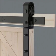 60" Bi-Folding Sliding Barn Door Hardware Kit For 2 Doors,Smoothly&Quietly,Black Track J Shape Roller - Black - View 2