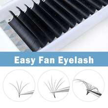 Extensões de cílios Gorota Super Soft Blomming Lashes Easy Fan Mega Volume Fans 8-20mm Todos os Tamanhos Suprimentos de Cílios para a Beleza dos Olhos - C - Visão 4