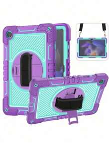 Funda uso rudo con correa para ipad 9.7/11pro/10.2/10.9 DECIMA - Morado - Ver 2