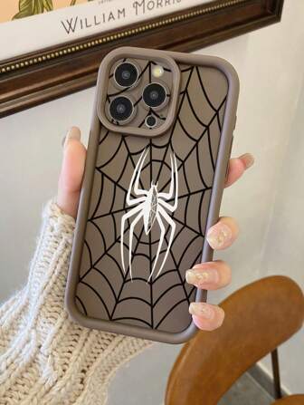 1 个蜘蛛网图案设计相机保护防震手机壳，兼容 Iphone 11 Pro Max/12 Pro Max/13 Pro Max/14 Pro Max/15 Pro Max/IPhone 16 Plus/IPhone 16 Pro Max、Samsung、Redmi、OPPO/Realme、VIVO、Infinix、Honor、One Plus