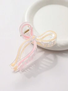 1pc Women's 11cm Elegant Ribbon Bow Plastic Drip Hair Claw Clip, Daily Wear Valentine's Day Valentines Hair Clips Hair Jaw Clip Hair Clamps Hair Clutch Hair Catcher Clip