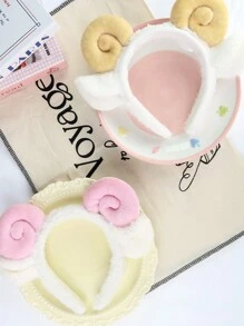 Cute Cartoon Plush Sheep Horn Headband Hair Clip For Parties, Live Broadcast And Live Streaming, Lamb Wool Sheep Party Hair Hoop For Women - Yellow - View 5