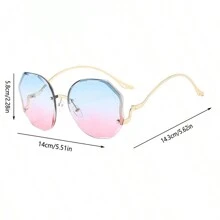 Gafas de moda de mujer con montura sin patillas, de estilo redondo, de moda, con estilo europeo y americano