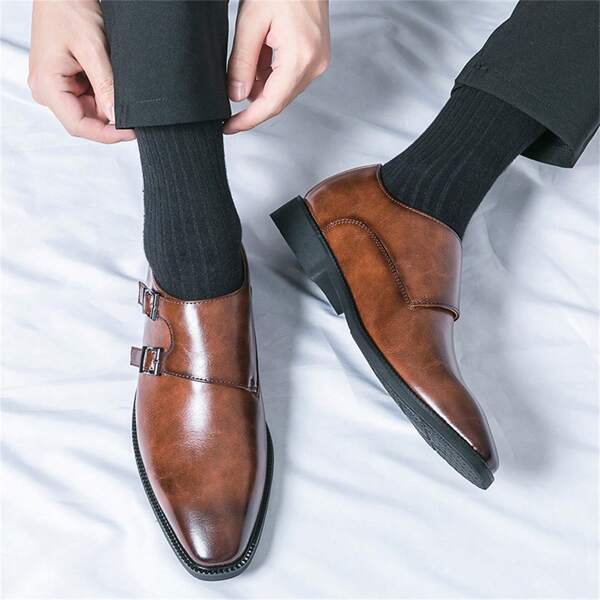 2024 Men's Fashionable, Classic And Versatile Business PU Leather Shoes