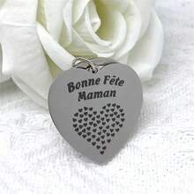 Một món quà sinh nhật có móc khóa bằng thép không gỉ dành cho mẹ nói "Chúc mừng sinh nhật" - Bạc - Xem 4