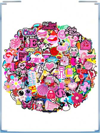 随机10/30/50/100个鞋饰，适用于木屐、凉鞋，PVC材质，生日、派对、礼物鞋钉，适合青少年、男士、女士和成人，情人节、夏季、学校等场合。