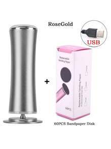 Lima eléctrica para pies, removedor eléctrico de callosidades con 60 piezas de papel de lija de recambio, dispositivo eléctrico de pedicura ajustable en velocidad para hombres y mujeres, suaviza pies ásperos y con callosidades - Plateado - Ver 3