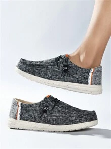 Men's Canvas Sneakers, Lightweight Breathable Slip-On Design, Non-Slip, Suitable For Comfortable And Casual Walking In Spring And Summer - Multicolor - View 3
