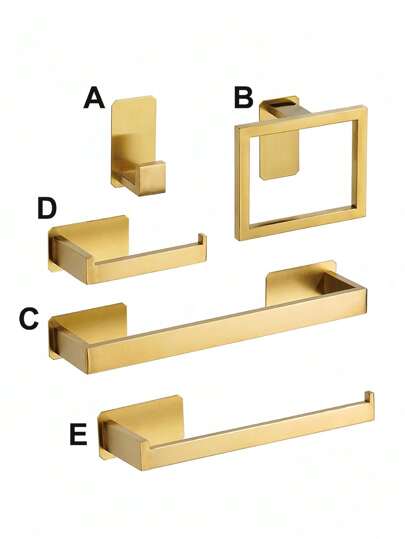 Acessório de banheiro em aço inoxidável para pendurar, barra de toalha grossa com argola para toalha, gancho para casaco sem necessidade de furar, porta-papel higiênico, suporte de armazenamento para banheiro, 1 peça.