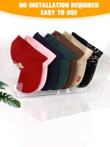 4pcs Baseball Cap Display And Storage Rack, Acrylic Cap Holder Without Installation, Holds 28 Caps, Transparent Hat Organizer For Bedroom, Gender Reveal Party, Perfect For Birthdays, Weddings, Parties, The Perfect Gift For Colleagues, Friends, And Family, Back To School - Clear - View 3