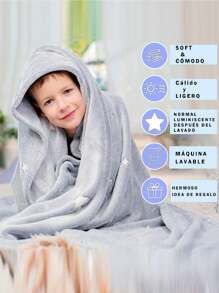 Blanket That Glows In The Dark Double Size Beautiful Models For Children - Gris plata/Estrellas - View 5