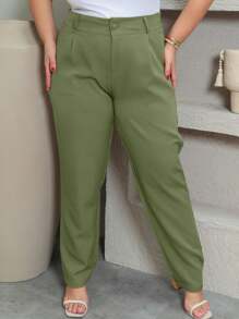 Plus Size Pants - Matcha - View 1