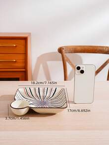 1pc/2pcs 7-Inch Ceramic Plates, Party/Event Tableware, Dumplings Plate, Hotel Restaurant Home Decor, Nordic Modern Creative Colorful Printed Square Plate With Sauce Dish, Snack Plate, Multi-Color Square Plate, Flower Plate - Multicolor - View 21