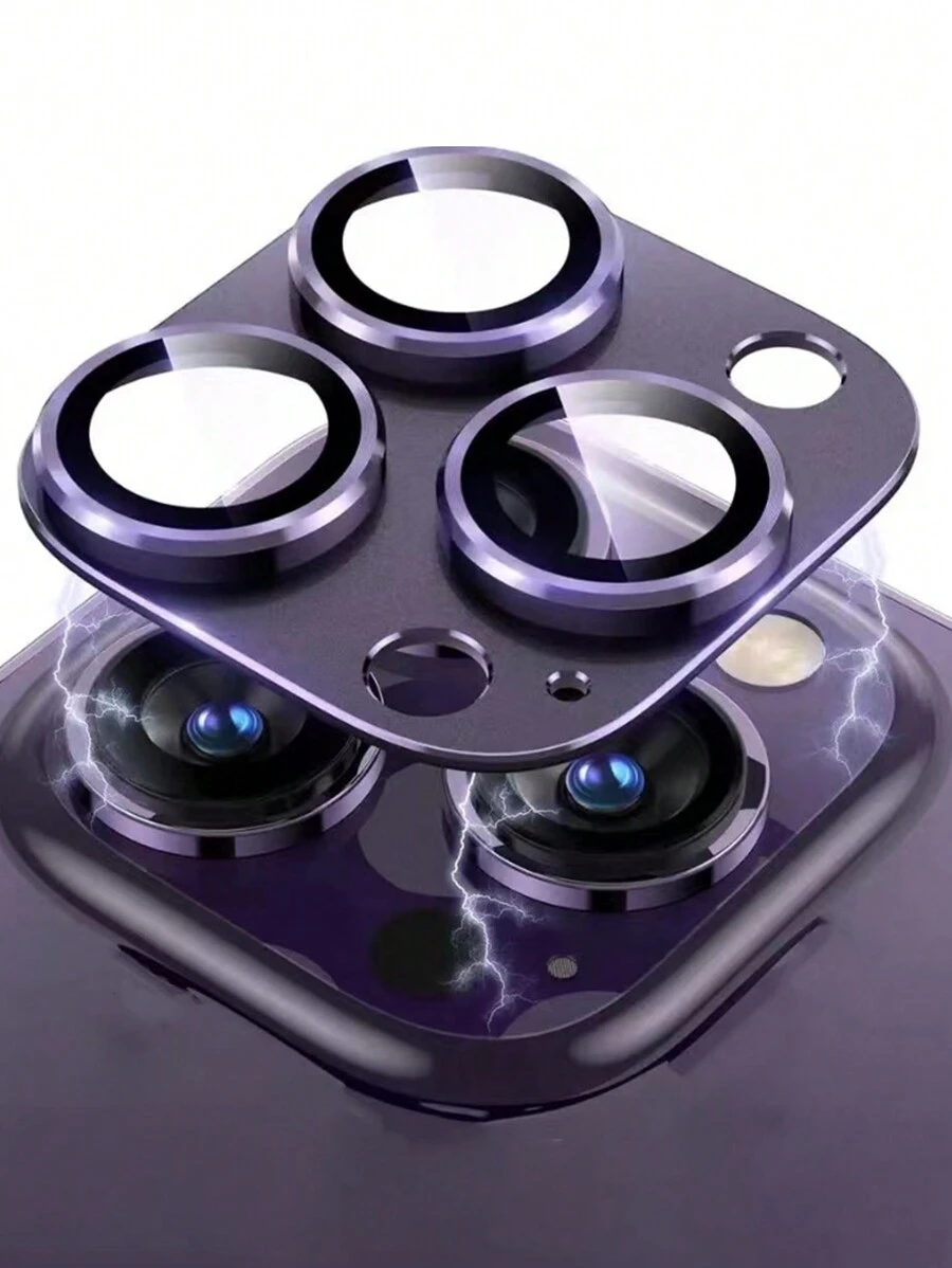 金属钢化玻璃相机镜头保护膜，兼容 15 Pro Max、14 Plus、13 Mini、15 Pro、14 Pro，有效保护手机，是生日、送给家人、朋友的理想礼物。合金金属材质，全覆盖钢化玻璃，防水、防震、防摔、防刮、防指纹。 - 紫色 - 查看 1