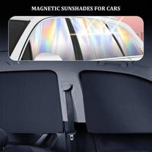 Magnetyczna osłona przeciwsłoneczna do samochodu w kolorze laserowym, nieprzezroczysta letnia zasłona okienna z izolacją termiczną w kolorze tytanowo-srebrnym, opcjonalnie: 1 szt. Czarna/srebrna strona kierowcy, 1 szt. Czarna/srebrna strona pasażera, 1 szt. Czarny/srebrny tył.