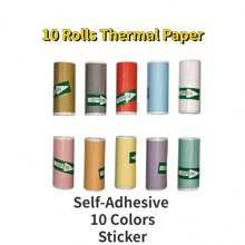 Sticker Printer - Mini Thermal Printer With LED Light, 57MM Sticker Maker Machine, Portable Wireless Pocket Phone Printer For Anatomy Flashcards, Journal, Notes, Kids Gift, Receipts - 10Rolls Color Sticker - View 8